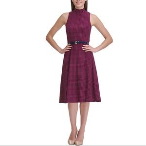 Tommy Hilfiger Pink Turtleneck Midi Dress w/ Belt
